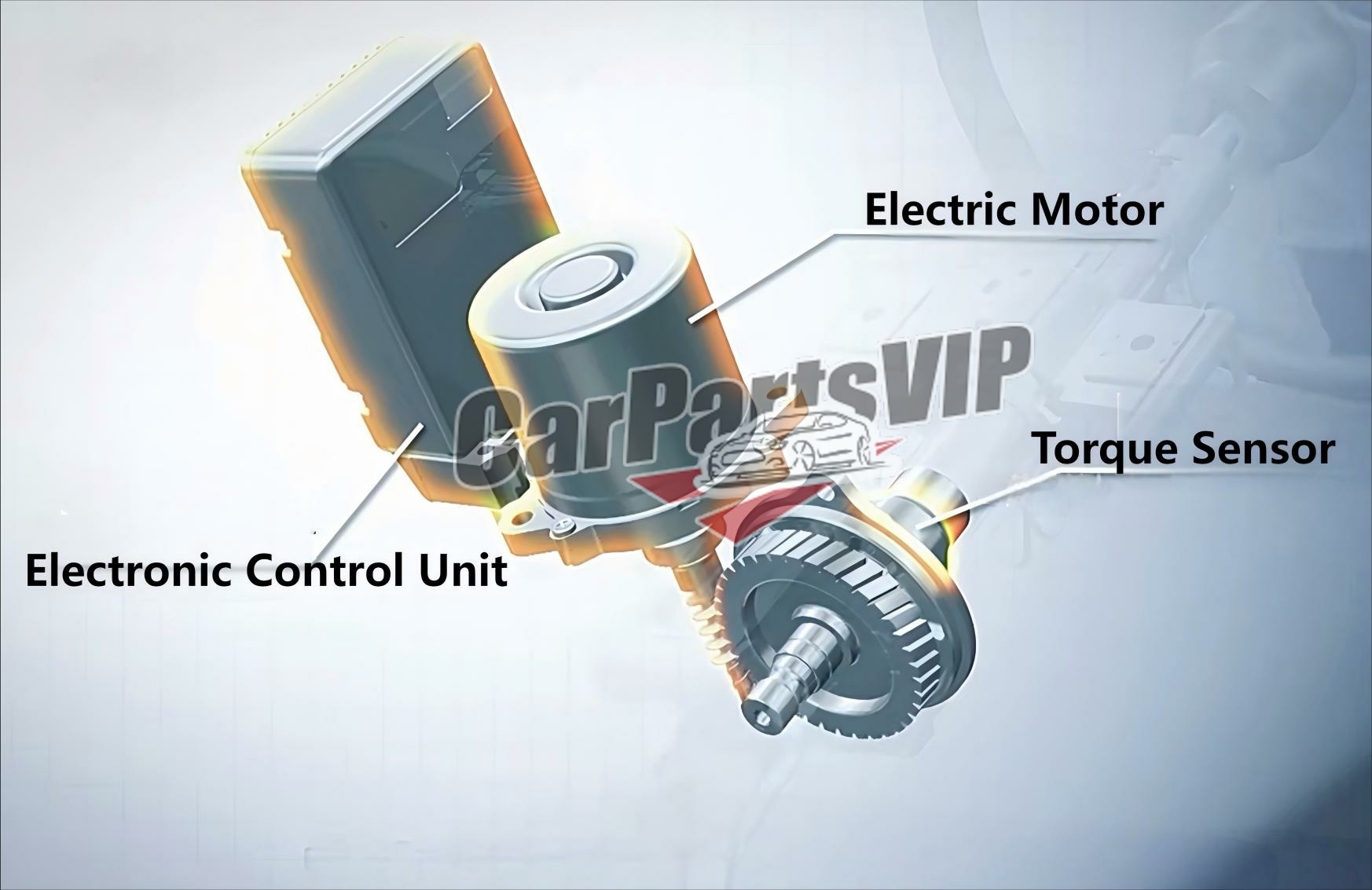 electric power steering system (EPS), car steering shaft, auto steering booster, auto steering screw, car rubber dust cover, auto steering tie rod, auto universal joint, car steering booster device, auto electric motor, car torque sensor, mechanical hydraulic power steering system (HPS), electronic hydraulic power steering system (EHPS) 